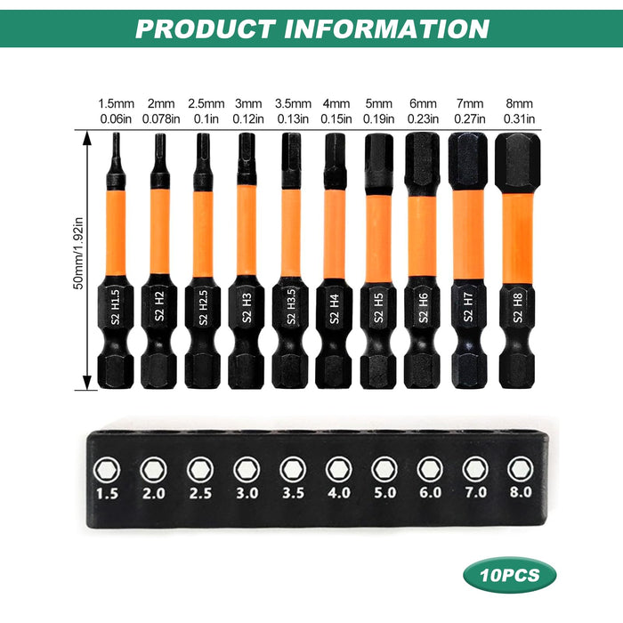 Hex Allen Key Drill Bit Set