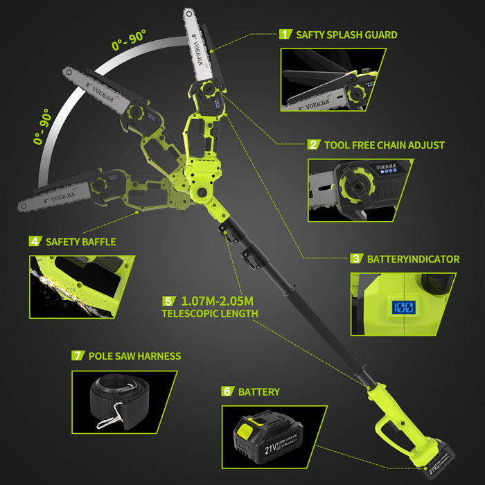 VOERJIA 2-in-1 Pole Chainsaw