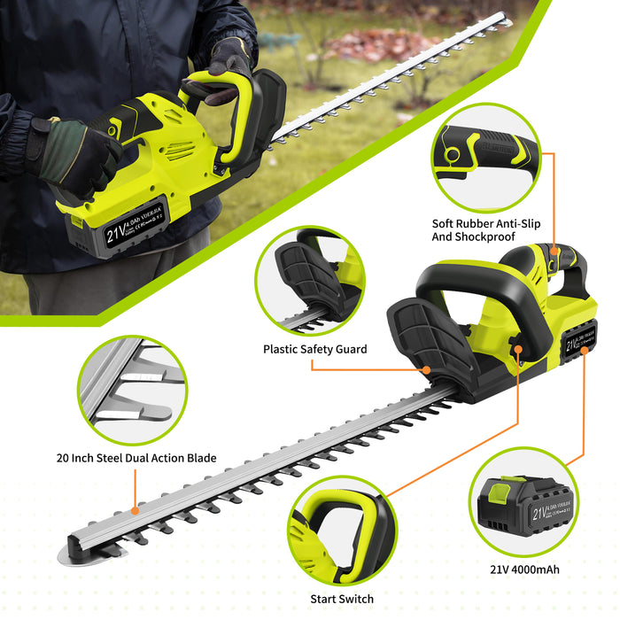 21V Heavy Duty Cordless Hedge Trimmer