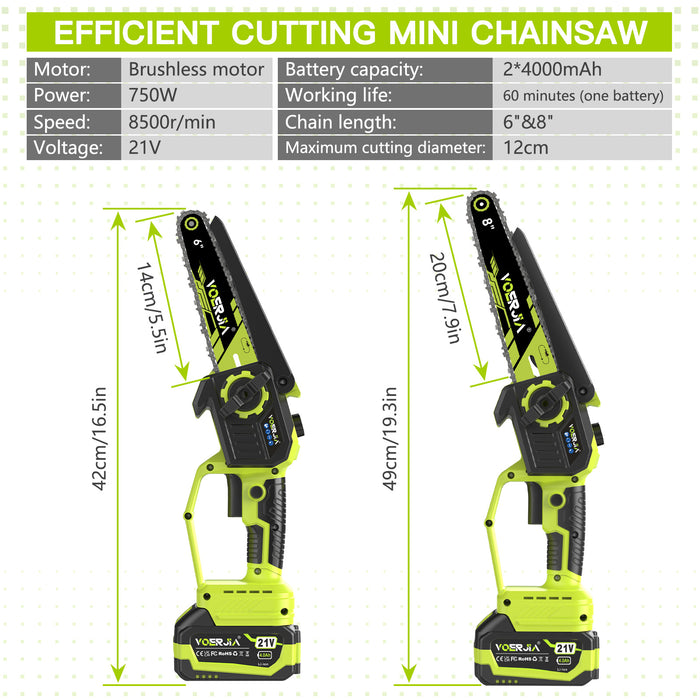 6&8" Mini Brushless Chainsaw