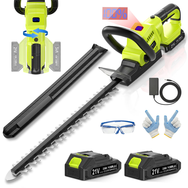 20” Cordless Hedge Trimmers 180° Rotating Handle
