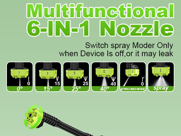 🚿 6-IN-1 Adjustable Nozzle | One Twist, Six Spray Modes for Every Cleaning Task