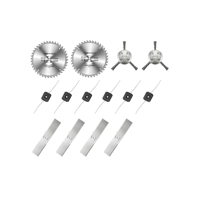 14-Piece Grass Trimmer Blades & Accessories Set 🛠️ Includes 7" Circular Saw Blades, 8" Metal Blades, Trimmer Lines & Steel Wire Moss Brushes for Brush Cutter & Strimmer