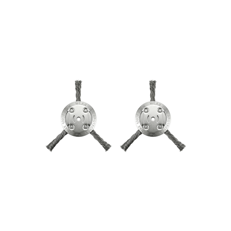 2-Pack 3-Head Steel Wire Trimmer Brushes 🛠️ Heavy Duty Weed & Moss Removal Tool for Driveways, Paving, Pathways & Garden Stone Cleaning