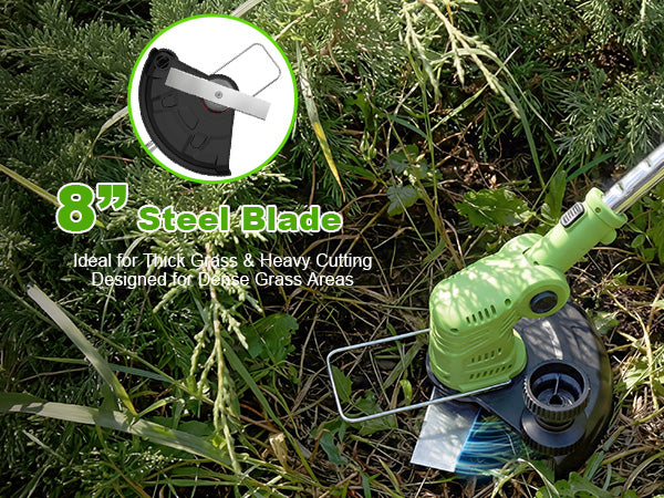 8" Steel Replacement Blades for Grass Trimmer (4-Pack) 🛠️ Heavy Duty Metal Brush Cutter Blades for Thick Weeds & Dense Grass Areas