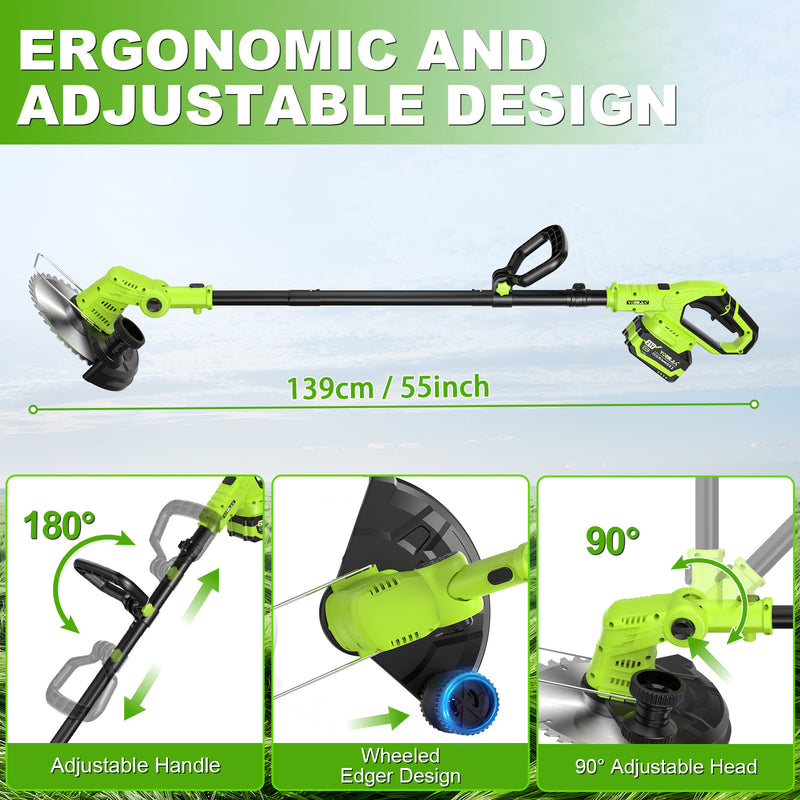 21V Lightweight Weed Wacker & Brush Cutter