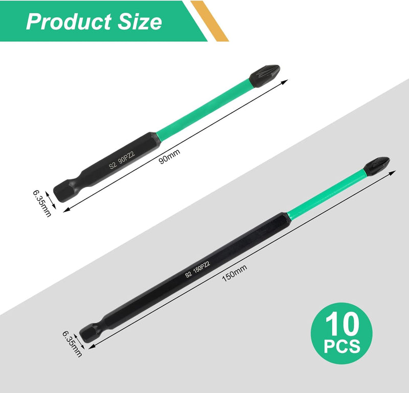 10 Pcs Magnetic Screwdriver Bits