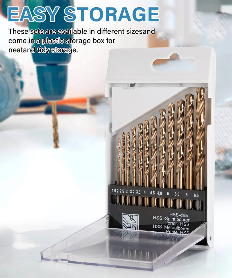 13Pcs 5% Cobalt Drill Bit Set