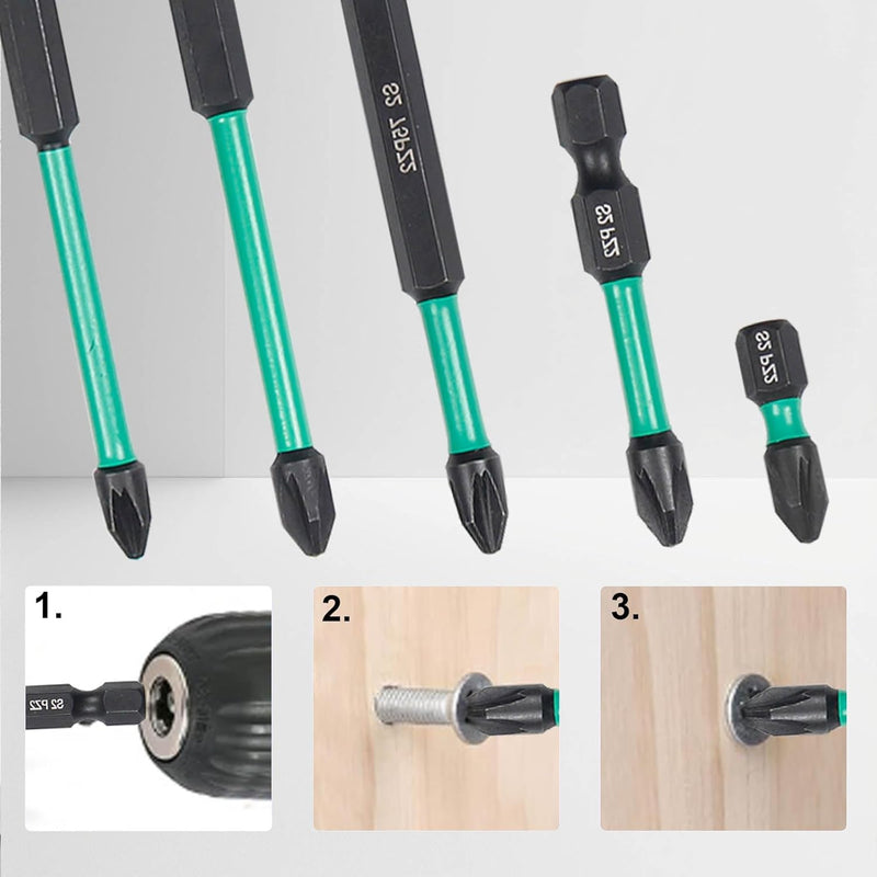 13Pcs PZ2 Magnetic Impact Driver Bits Set
