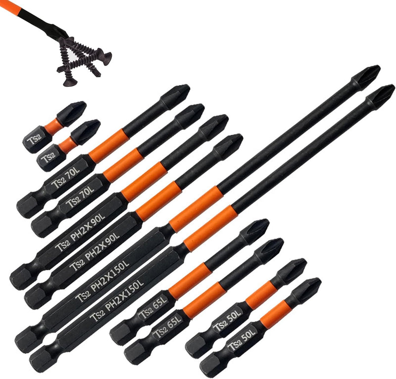 12Pcs Magnetic Impact Driver Bits