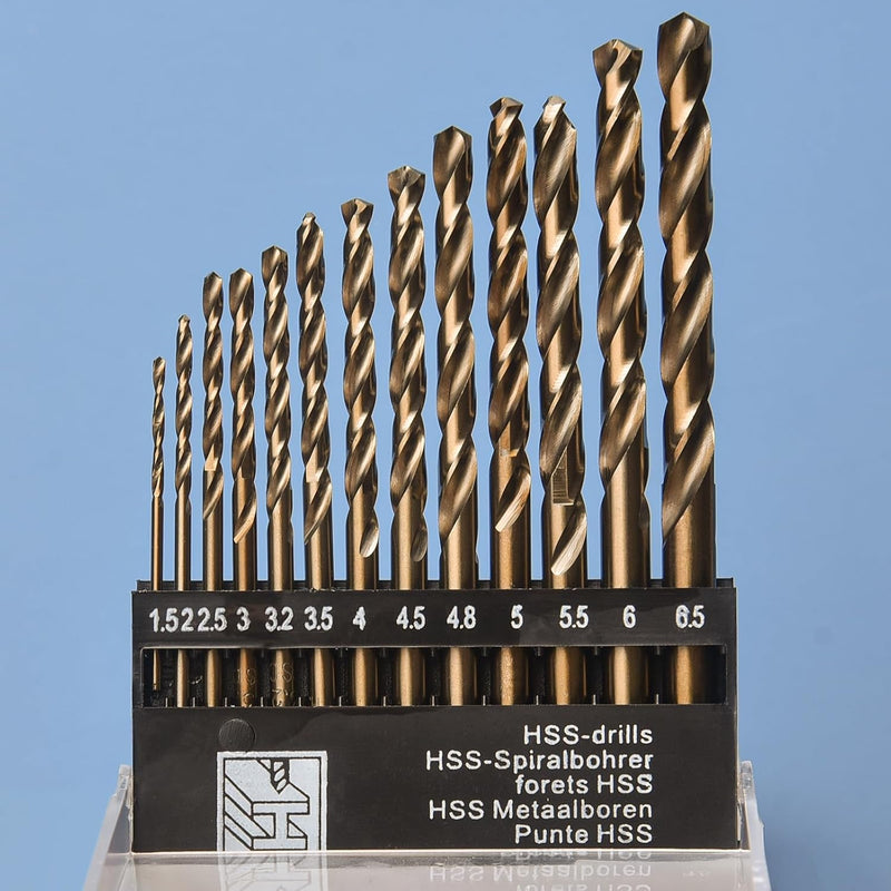 13Pcs 5% Cobalt Drill Bit Set