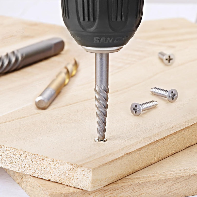 10PCS Screw Extractors with Left Hand Cobalt Drill Bits Set