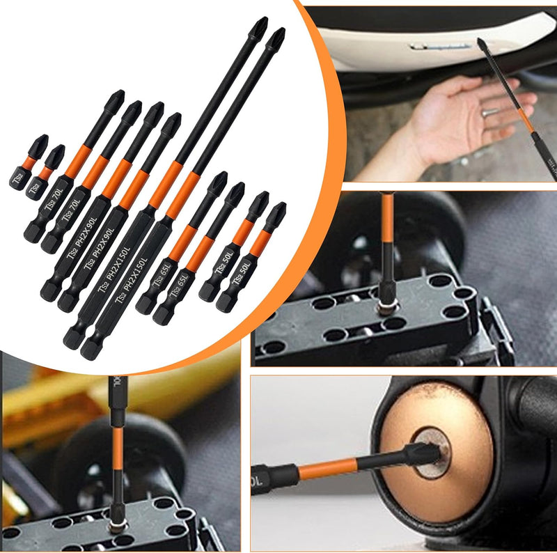 12Pcs Magnetic Impact Driver Bits