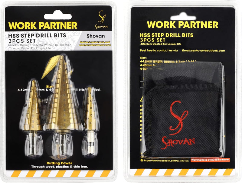 3PCS HSS Step Bits