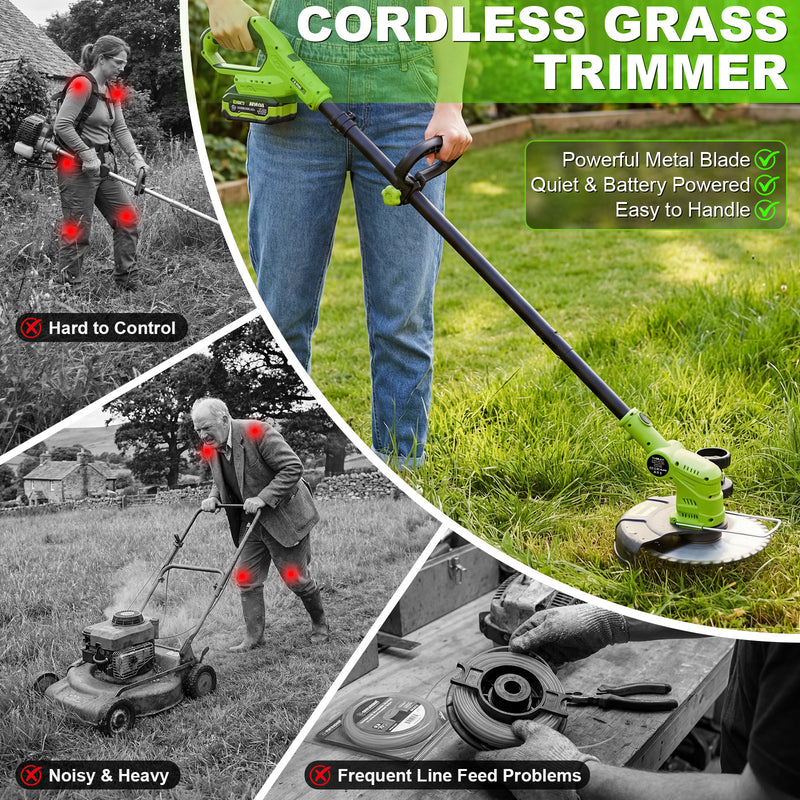 21V Lightweight Weed Wacker & Brush Cutter